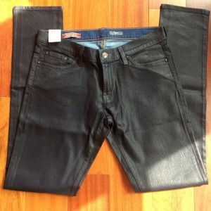 New! Red Engine Cayenne 32 Coated Navy Blue Jeans